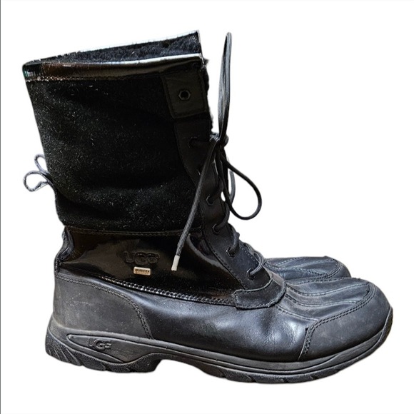 UGG Men's Black Butte Waterproof Winter Snow Boots Size 13 Vibram Outsole Fur - Picture 4 of 8